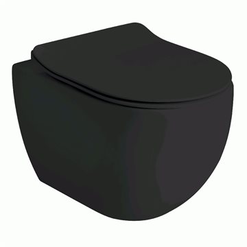 Lavabo Glomp rimless væghængt mini (kompakt) toilet - Mat sort