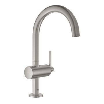Grohe Atrio New håndvaskarmatur L-size med bundventil. Supersteel