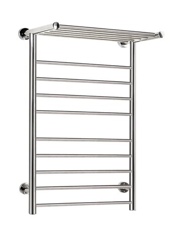 TVS ELDO H El-håndklædetørrer m/timer og hylde 800x530mm, Poleret Rustfrit Stål