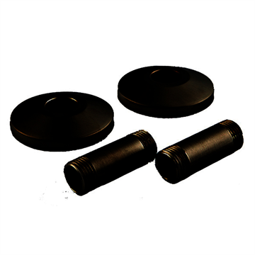 Strømberg Tilslutningssæt i mat sort, 57 mm. To rosetter, to 1/2'' nippelrør