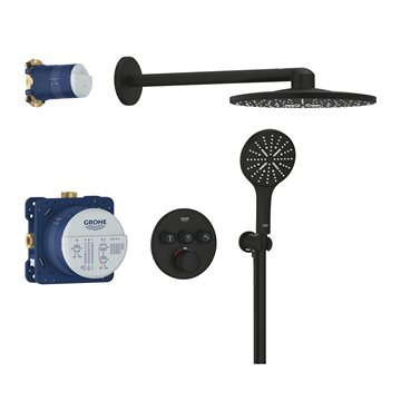 Grohe SmartControl 310 komplet rundt indbygnings brusesystem i Phantom Black