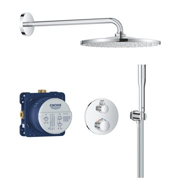 GROHE Grohtherm brusesystem til indbygning med termostat 310 Sampak Rund, Krom 