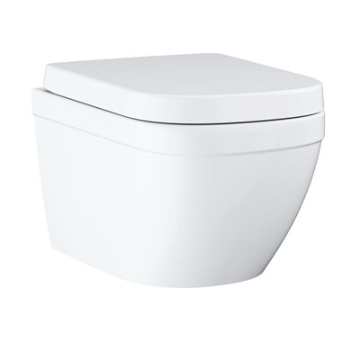 Grohe Euro Ceramic rimless væghængt toilet inkl. toiletsæde, hvid