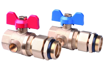 Danfoss 1" kuglehanesæt med nippel/omløber, 2 stk