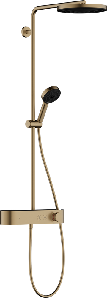 Hansgrohe Pulsify S Showerpipe 260 1jet med ShowerTablet Select 400 i Børstet bronze PVD