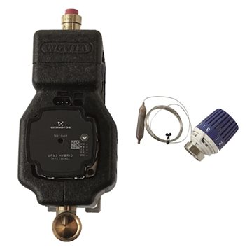 Wavin Parallel shunt med isolering og UPM3 Hybrid 15-70 pumpe