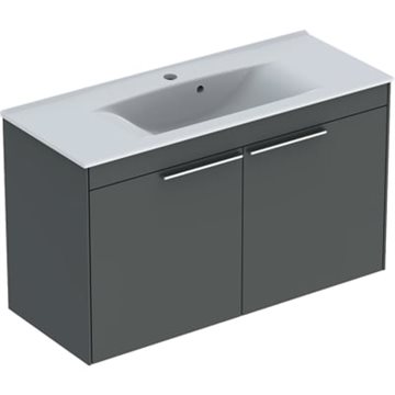 Ifö Sense møbelpakke 90 cm Compact med låger og med Sense vask, Mørkegrå 