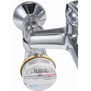 BWZ QN1,5 varmtvandsmåler, 90°, til brusearmatur, komplet