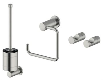 Damixa Silhouet pakke m/Toiletbørste, Toiletrulleholder og Håndklædekroge, Steel PVD