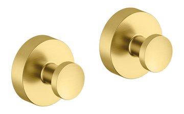 Damixa Zen håndklædekroge med roset sæt á 2 stk. - Børstet messing PVD