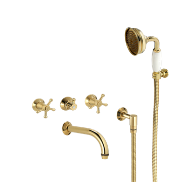 TONI Copenhagen Christiansborg Karbatteri med håndbrusersæt - Messing - 49.051MT.555