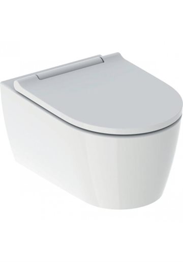 Geberit One væghængt toilet uden skyllekant med softclose sæde, hvid