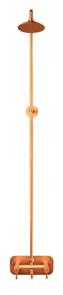 EqiWater komplet udendørsbruser til vægmontage - 15mm x 220-320 mm, Kobber