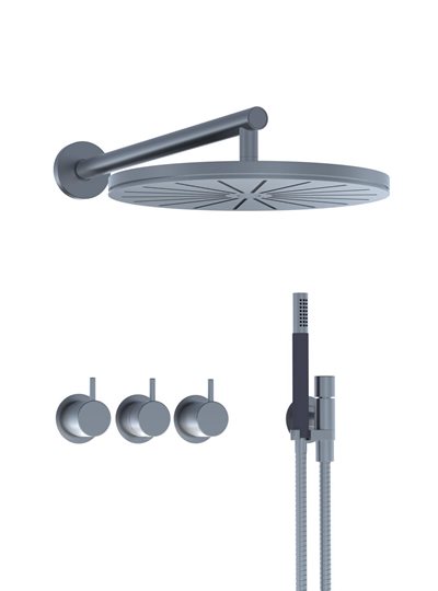 Vola 5471-061 Termostatbatteri Hoved-& Håndbruser - Rustfrit stål 5471-061-40