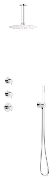 Damixa Silhouet XS 2 brusesystem med brusehoved til loftudtag i krom 