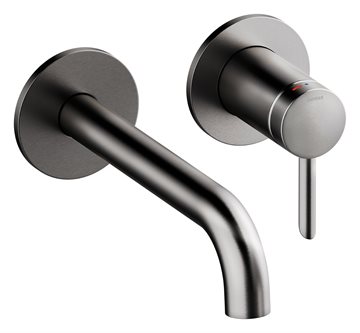 Damixa Iris håndvaskarmatur med 180 mm tud - børstet grafit grå 