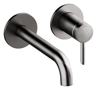 Damixa Iris håndvaskarmatur med 180 mm tud - børstet grafit grå 