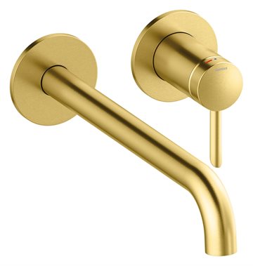 Damixa Iris håndvaskarmatur med 225 mm tud - børstet messing