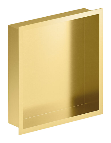 Damixa Zen kvadratisk badeværelseshylde til indbygning i Børstet messing PVD