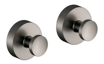 Damixa Zen håndklædekroge med roset sæt á 2 stk. - Børstet grafitgrå PVD