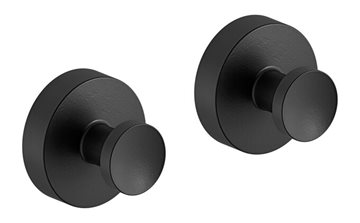 Damixa Zen håndklædekroge med roset sæt á 2 stk. - mat sort