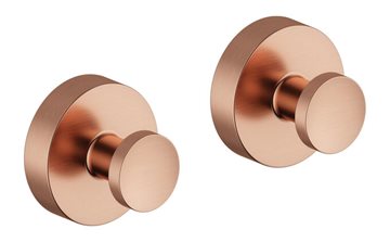 Damixa Zen håndklædekroge med roset sæt á 2 stk. - Børstet kobber PVD