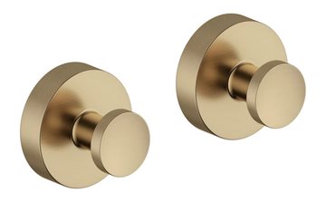 Damixa Zen håndklædekroge med roset sæt á 2 stk. - Børstet bronze PVD