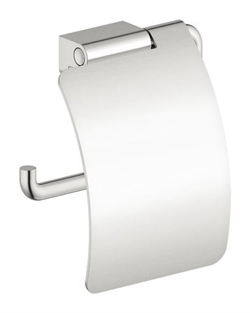 Damixa Zen toiletpapirholder med låg i Steel PVD