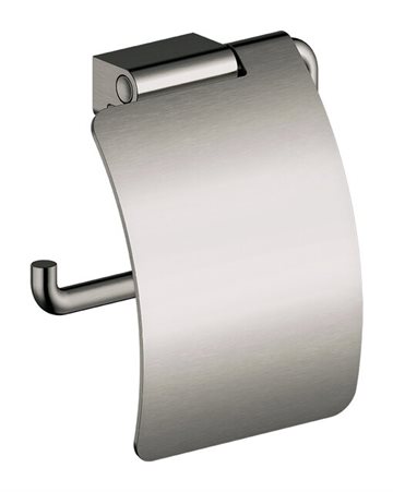 Damixa Zen toiletpapirholder med låg i Børstet grafitgrå PVD