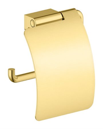 Damixa Zen toiletpapirholder med låg i Børstet messing PVD