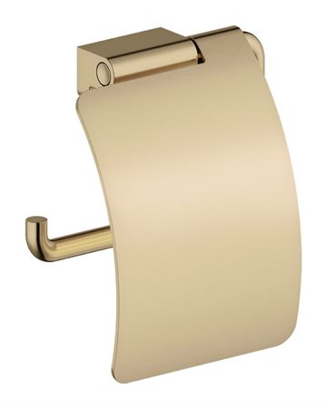 Damixa Zen toiletpapirholder med låg i Børstet Bronze PVD
