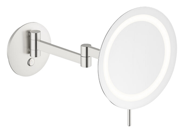 Damixa Zen Makeup spejl med lys, Steel PVD