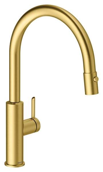 Damixa Iris køkkenvandhane med udtræk - Børstet messing