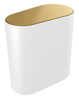 Pressalit Style toiletspand / affaldsspand på 5,1 liter i hvid/børstet messing