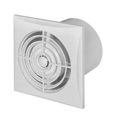 Silent badeværelsesventilator med timer funktion og hygrostat Ø100 i hvid
