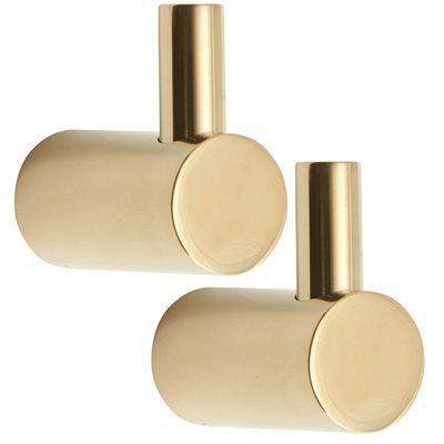 LAVABO Luna 2 stk MELLEM Håndklædekroge i Natur messing