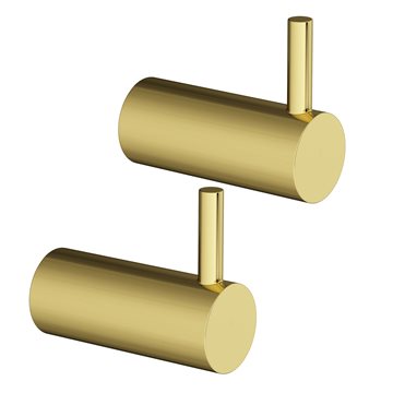 LAVABO Luna 2 stk MELLEM Håndklædekroge i Natur messing