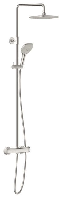 Damixa Pine brusersystem inkl. termostat, hoved- og håndbruser, Steel PVD