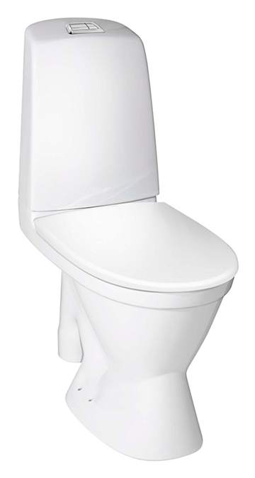 Gustavsberg Nautic Toilet 1591. Åben S-lås og stor fod. Hygienic Flush, Hvid