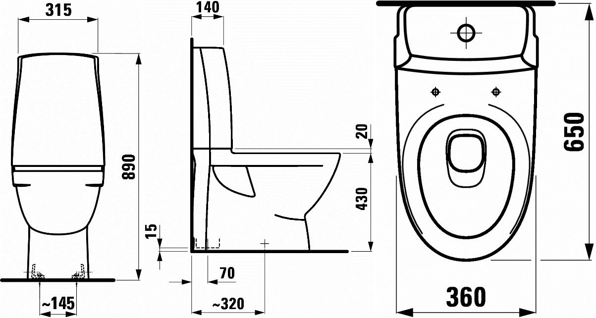 Laufen ProN toilet med skjult Slås og LCC