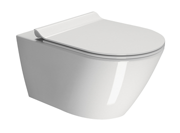 GSI Kube X væghængt toilet m/Genius flush og antibakteriel glasur