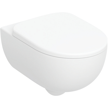 Geberit Selnova væghængt toilet, skjult montering, Rimfree m/toiletsæde