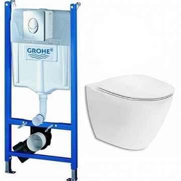 Toiletpakke m/ Ifö Spira Art hængeskål, cisterne, trykknap & softclose sæde
