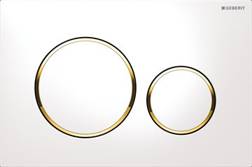 Geberit Sigma 20 Round Betjeningsplade, Hvid/guld/hvid