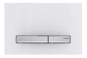 Geberit Sigma 50 Square Betjeningsplade, krom knapper & hvid plade