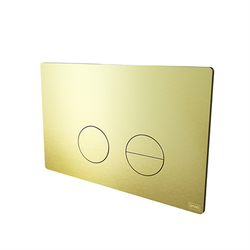 Qtoo betjeningsplade børstet messing PVD. Passer kun til Geberit Omega