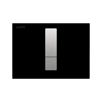 Laufen Lis AW102 betjeningsplade i sort glas /børstet rustfrit stål