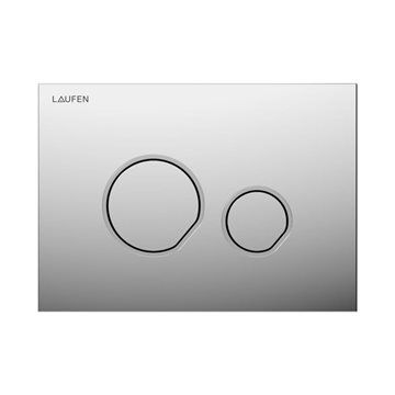 Laufen LIS Betjeningsplade dobbelt skyl, i krom med krom ring.