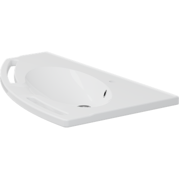 Pressalit Matrix Angle håndvask, med integrerede håndgreb, hvid - venstre model
