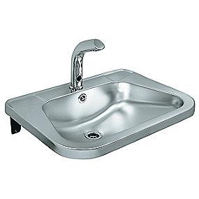Intra håndvask, 56 cm x 42 cm, rustfri stål, Type RS72